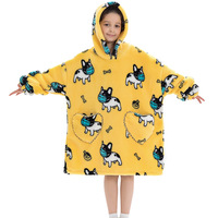 Vente en gros sweat personnalisé imprimé peluche sherpa hiver tv à capuche alpaga portable surdimensionné bébé enfants couvertures à capuche
