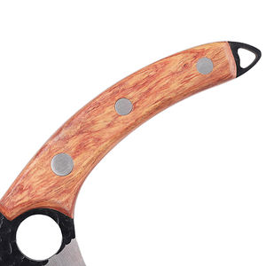 Fabrika doğrudan satış paslanmaz çelik ahşap saplı el dövme 6''Butcher bıçak kanca halkası ile - Product Image 6