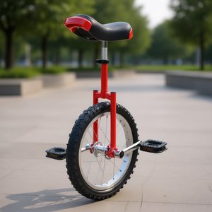 Vélo monocycle rouge de 16 pouces à vitesse unique avec cadre en acier et jante en aluminium pour le cyclisme sur plat terrain - Product Image 2