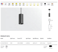 Lampu gantung Led 30W, lampu sorot Modern bahan aluminium dapat diatur pemasangan langit-langit