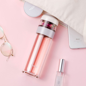 แก้วชงชาทอมิคแบบสองชั้น ทำจากแก้วบอโรซิลิเกตคุณภาพสูง พร้อมตัวกรองแบบสวิตช์สำหรับแยกชาและน้ำ - Product Image 1