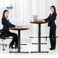 Bureau d'étude électrique moderne pour la maison et le bureau, réglable en hauteur avec 2 moteurs, pour position assise ou debout, avec structure métallique
