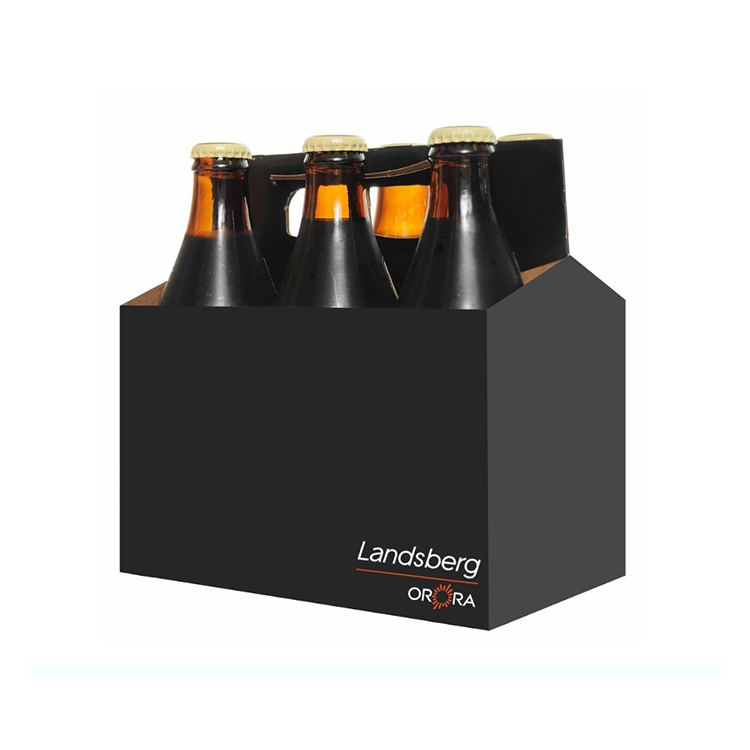 Customized 4 Pack Handheld Cardboard Wine Box Gift Recyclable Wine Box Holder for Cocktail Corrugated Board 6 Pack Beer Carrier — view 5