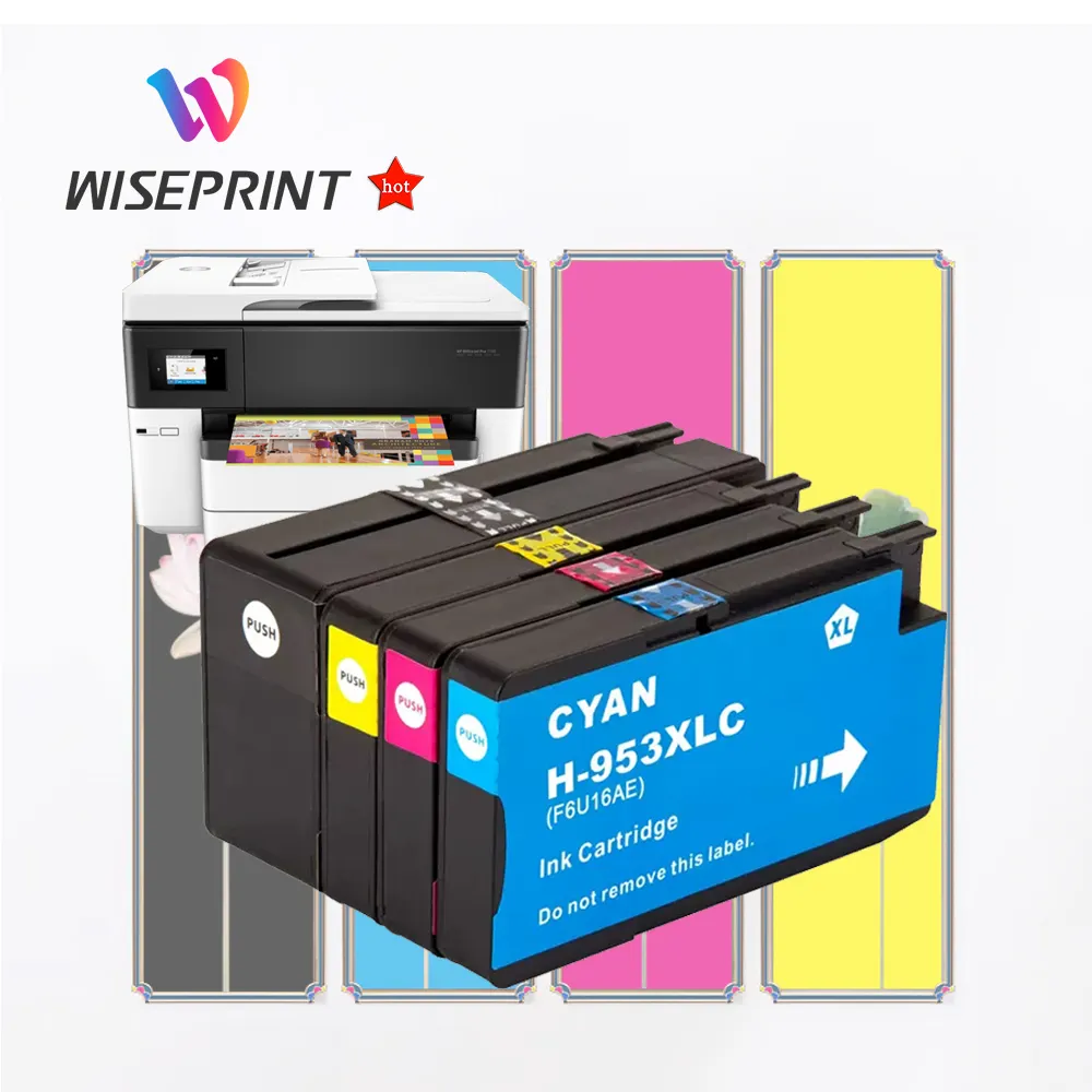 Wiseprint Compatible HP 953XL 957XL 953 957 XL refillable Color Ink Cartridge For OfficeJet Pro 7740 7720 8210 8216 8218 Printer