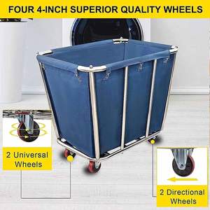 Hoge Kwaliteit Metalen Canvas Schoonmaak <span class=keywords><strong>Trolley</strong></span> Hotel Linnen Truck & Wasserij Linnen Kar Op Wielen - Product Image 4