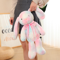 Lapin en peluche arc-en-ciel Super doux, 30cm 42cm 60cm, lapin de pâques, longue oreille colorée, lapin en peluche, jouets de décoration de pâques