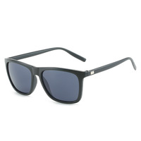 Lunettes de soleil classiques carrées en acétate à monture intégrale avec verres polarisés pour hommes (monture noire/verres noirs) avec protection UV