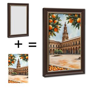 Marco de madera con borde dorado de 16x24 con la frase "El hogar es donde vive el amor" - Product Image 1