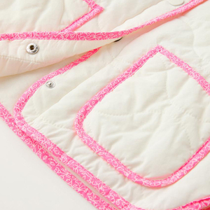 OEM Custom Contrast <strong>Neon</strong> Floral Trim Padded Jacket for <strong>Kids</strong> - Product Image 4