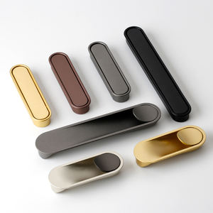 Porte d'armoire cachée encastrée en alliage de zinc moderne Poignée intégrée Placard Tiroir Insert Poignées dissimulées Boutons - Product Image 2