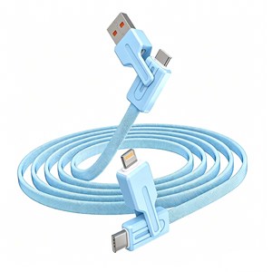 Cable de Carga Rápida PD de 65W, 4 en 1, USB A a Tipo C, para Teléfono, Laptop, Tablet, Diseño Mecánico, Cable Multifuncional Trenzado - Product Image 5