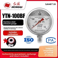 Vente directe usine – Manomètre en acier inoxydable de marque Hongqi, modèle Y-100BFZ/YTN-100BF, 0~100 MPa, haute température, résistant aux acides
