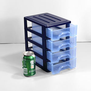 Rectangular Transparent Component <b>Box</b> Plastic Toolbox 4 <b>Drawer</b> <b>Storage</b> Organizer For Office Desk Jewelry Electronics Parts - Product Image 3