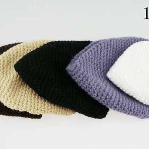 Hand-knitted <b>wool</b> Kufi hat, elastic Muslim prayer cap, used for mosque worship - Product Image 1