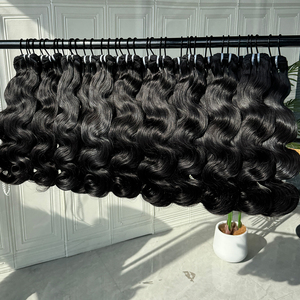 Raw Human Hair <b>Body</b> <b>Wave</b> Bundles Natural Color Soft Full Texture Double Weft Factory Supply Hair Extensions - Product Image 5