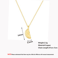 Mode femmes or argent plaqué fruits Orange colliers bijoux 2024 été mignon citron tranche pendentif colliers cadeaux pour les filles