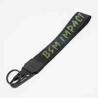 Lanière courte personnalisée en jacquard tissé avec mousqueton robuste pour clés, sangle de téléphone, étiquette de moto, porte-clés promotionnel