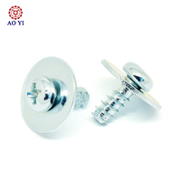 Sekrup Self-tapping Kepala Pan Phillips Dengan Washer, Pengikat Furnitur Berlubang Silang untuk Panel Kayu