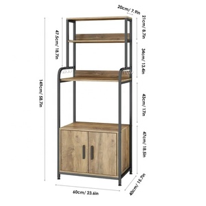 Scaffale da cucina in legno con armadio e ripiano portaoggetti in piedi <span class=keywords><strong>per</strong></span> panettiere - Product Image 4