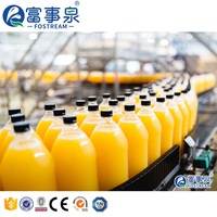 Volledig automatische machine voor het produceren, verpakken en verwerken van fruitdrank in kleine flessen