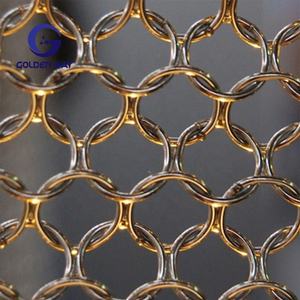 יריעת וילון דקורטיבית רשת טבעת שרשרת מפלדת אל חלד שקופה - Product Image 2