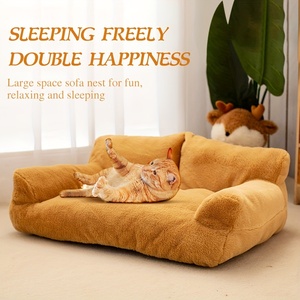 Großhandel Neues Design Weiches Warmes Haustier-Sofa Luxuriöses Ganzjahres-Kätzchen-Welpen-Schlafbett Haustierzubehör für Kleine Hunde und Katzen - Product Image 4