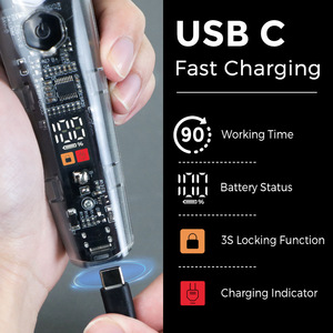 Recortadora de barba eléctrica para hombre, pantalla Digital recargable, con recortador de pelo de nariz y afeitadora de patillas, batería de 500mAh y 800mAh - Product Image 1