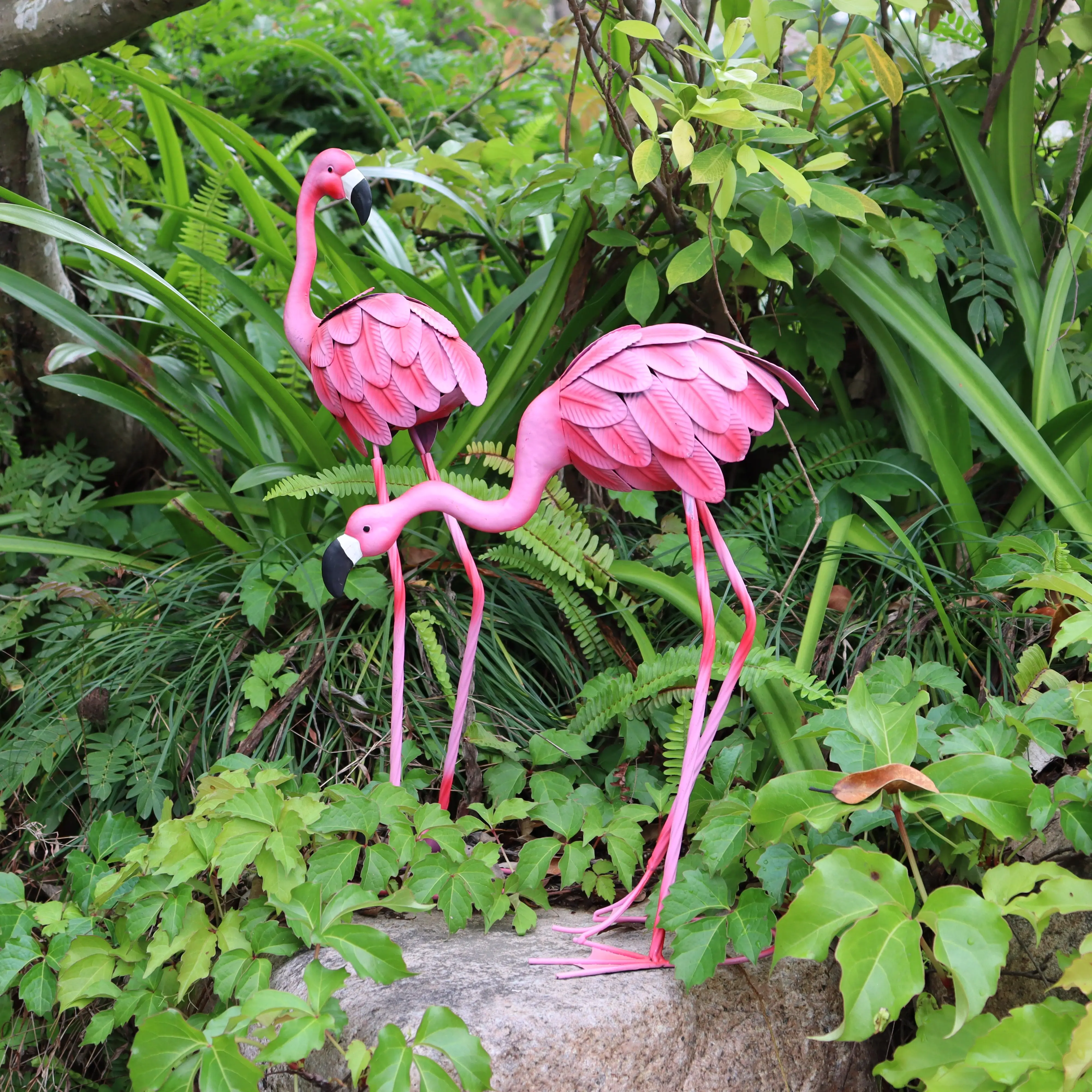 Metall Flamingo Garten Dekoration Metall Kunst Außeneinrichtung Metall rosa Flamingo Garten Ornamente