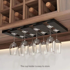 2022 sul nuovo armadio da cucina sotto il supporto per calice in vetro nero in acciaio inossidabile - Product Image 4