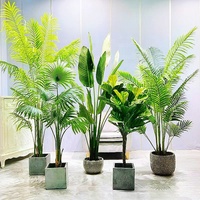 Arbre et Plantes Artificiels pour la Décoration Intérieure, Bonsaï en Plastique, Pots de Plantes pour Aménagement Paysager, Faux Palmiers Modernes d'Intérieur