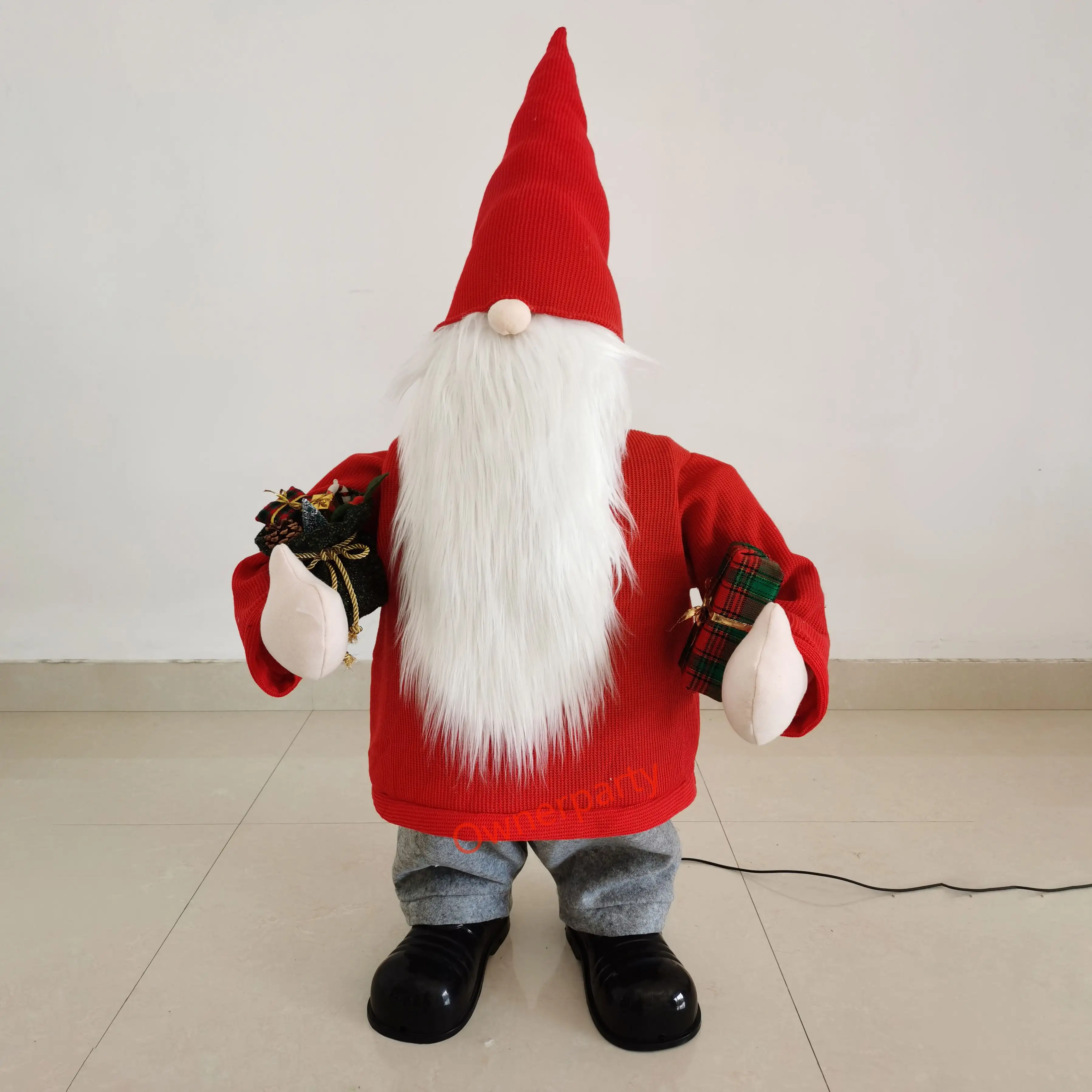 Figuras de Navidad artificiales de tamaño real, adornos navideños animatrónicos para exteriores, adornos navideños animados con música