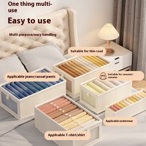 Cotton and Linen Fabric Can Be Window <b>Storage</b> Drawer Type <b>Clothes</b> Organizer Household Large Foldable <b>Storage</b> Box - Product Image 4