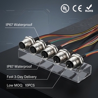Conector Circular de Latón Chapado en Oro de 5 Pines con Código A, M12, IP67, Resistente al Agua, para Montaje en Panel, Cableado de Sensor PCB, Envío Rápido en 3 Días, con Certificación CE RoHS