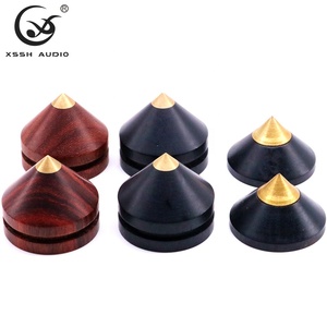 Yivo Xssh Âm Thanh Hifi Sốc Hấp Thụ Đứng Bằng Gỗ CD Khuếch Đại Đứng Với Đồng Thau Hình Nón Và Cách Ly Chân Pad Phụ Kiện Loa - Product Image 2