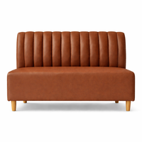 Fauteuil commercial 2 places moderne, écologique, durable, avec structure en bois massif, revêtement en cuir et mousse à densité moyenne