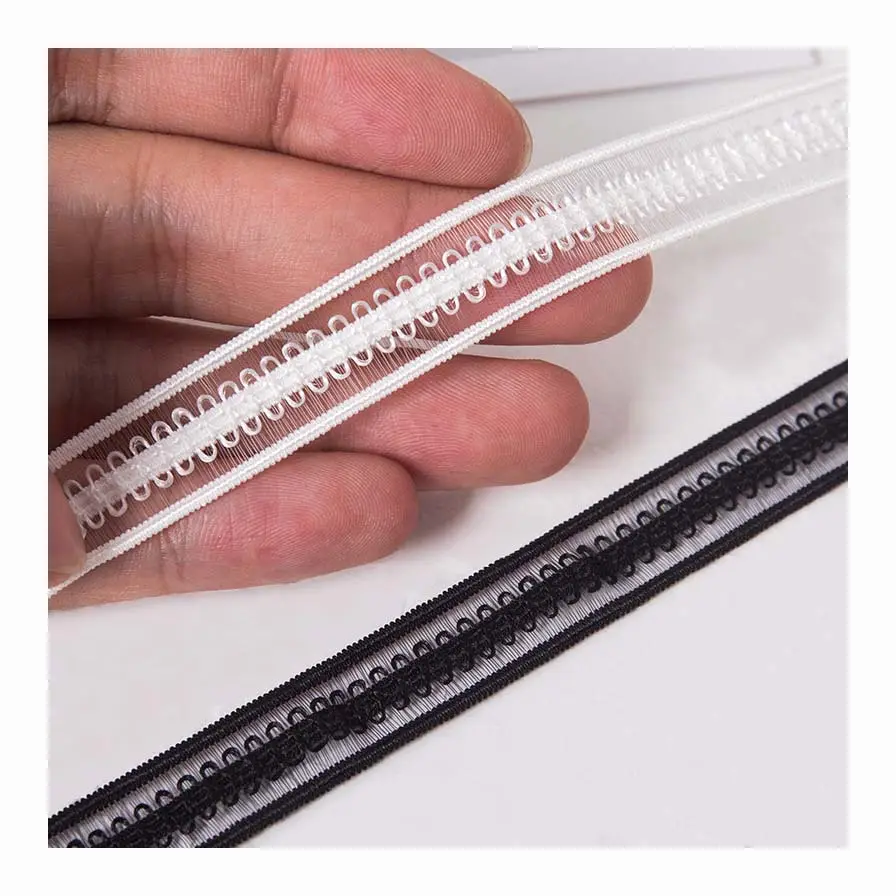 100Y/roll 13mm nylon bilateral teeth webbing lace polyester spandex elastic lady lingerie stretch lace fabric white black trim