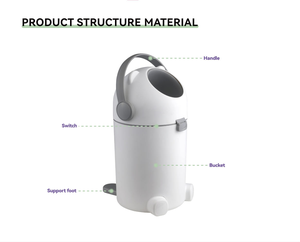 Cubo de Basura de Plástico de Lujo de 10L, Color Rosa, con Forma de Animal, para Oficina, Baño, Cocina, Autosellante, Sin Contacto, para Pañales de Bebé, con Tapa - Product Image 5