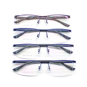 Erkekler gözlük moda yüksek kaliteli kare optik çerçeve iş erkek Anti mavi ışık gözlük yarım jant gözlük