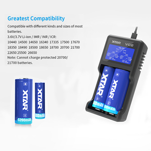 XTAR VC2 3.7 volt Li ion Chargeur de Pile Batterie Lithium 3.7 v 18650 2s Double slot <span class=keywords><strong>Intelligent</strong></span> Battery Charger Professional - Product Image 4