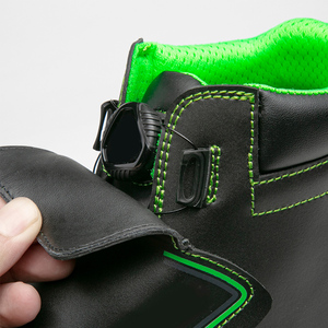 Bottes de sécurité montantes en cuir imperméables pour hommes DSF1029 avec embout en acier, idéales pour l'industrie du soudage, chaussures de protection avec garniture verte OEM ODM - Product Image 2
