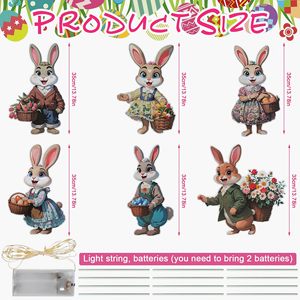 Lindo conejito <span class=keywords><strong>de</strong></span> Pascua y <span class=keywords><strong>huevo</strong></span> decoración <span class=keywords><strong>de</strong></span> jardín plástico vacaciones carteles <span class=keywords><strong>de</strong></span> bienvenida para fiesta césped <span class=keywords><strong>patio</strong></span> jardín paisaje y terraza - Product Image 2