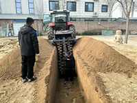 Máquina Excavadora de Zanjas JSR con Suspensión para Tractor, Cadena Simple/Doble, Motor de 35-260 HP, Profundidad de 210 cm, Ancho de 1500 mm, Longitud de 2000 m