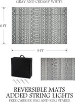 Tapis de Camping d'Extérieur Réversibles et Imperméables, pour VR, Terrasse, Porche, Tapis en Plastique Illuminés par LED pour Patio