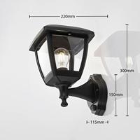 Lámpara de Pared Exterior P406-PIR E27 con Difusor de PC y Sensor de Movimiento PIR, Impermeable IP44