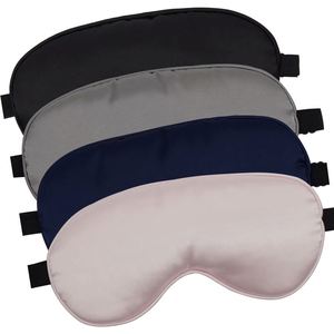 Masque de sommeil en satin personnalisé avec logo, marque privée, ajustable, pour voyage, masque oculaire en soie - Product Image 1