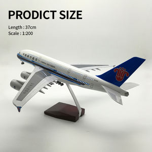 37CM 금속 비행기 모델 카타르기도 Airbus 380 다이캐스트 1/200 항공기 모델 컬렉션 및 디스플레이 파일럿 선물 - Product Image 2