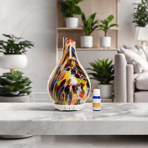 ตัวกระจายกลิ่นหอมทำจากแก้วขนาด150มล. เครื่องพ่นไอน้ำเย็นเครื่องกระจายน้ำมันหอมระเหยมีไฟจับเวลา7สี - Product Image 4