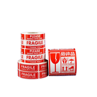 Autocollant en papier enduit d'étiquette de code à barres rouge imperméable avec adhésif pour l'avertissement fragile de carton utilisation de supermarché de Promotion de taille personnalisée