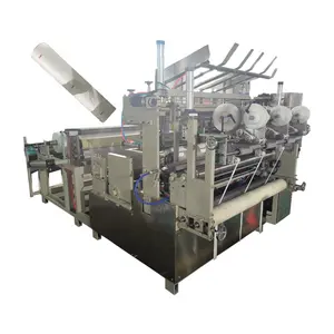 Full Automatic Disposable medical non woven bed sheet folding machine with auto-stick sealing label