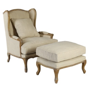 Miracle LC-006 Poltrona in Stile Country Francese in Legno di Quercia con Poggiapiedi - Product Image 1